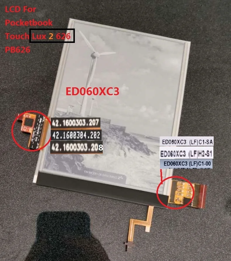 6 дюймов ЖК-дисплея и сенсорного экрана с подсветкой для PocketBook touch Lux 3 626 Plus 626+ 2GEN PB626(2)-D-WW считыватель матричный дисплей
