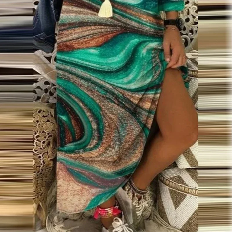 

2021 spring flared sleeve solid color A-line skirt dress ladies O-neck tie tassel dress summer elegant half-sleeved dress Vestid