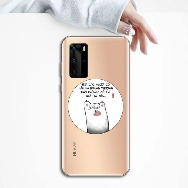 

Cute cat paw My emperor Phone Case Transparent for Huawei P20 P30 P40 lite pro P smart 2019 honor 8x 10i
