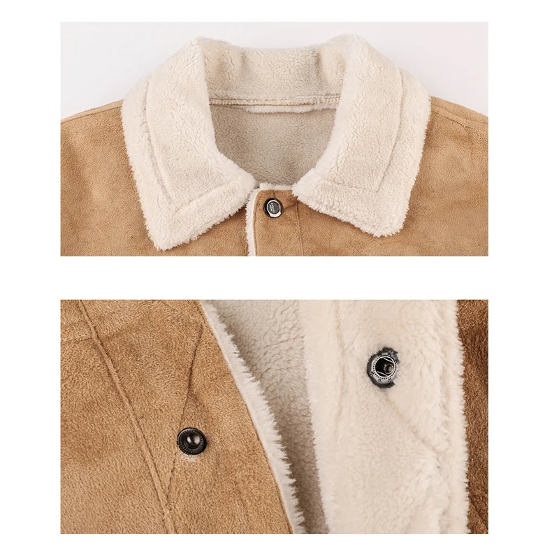 

Winter Military Jacket Men Thick Warm Suede Chamois Jackets Male Motorcycle Vintage Outwear