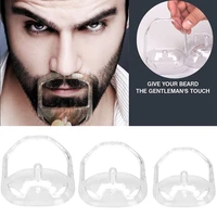 5pcsset mens tool transparent plastic template guide design mustache beard goatee shaving shaper style shaving brush beard kit