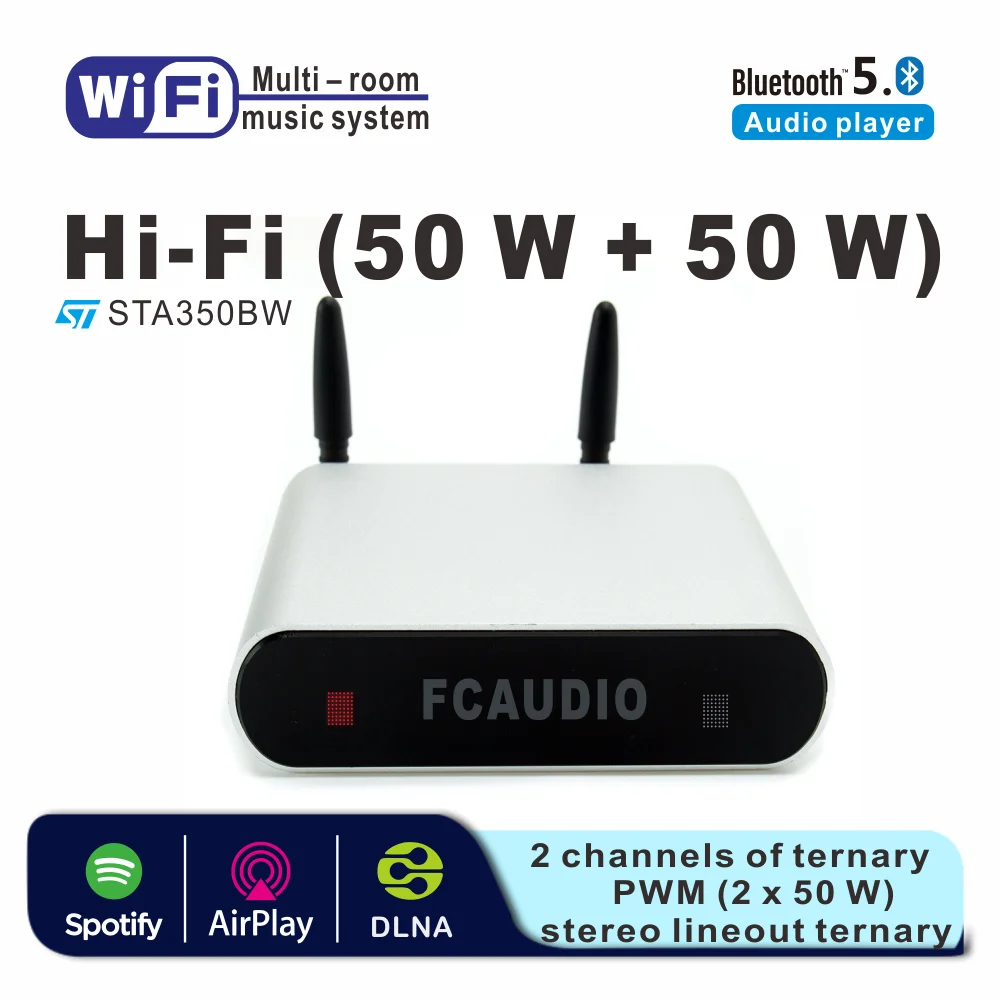 Мини домашний Wi Fi ресивер FC WR20 Pro и Bluetooth HiFi Power Stereo Class D цифровой многокомнатный