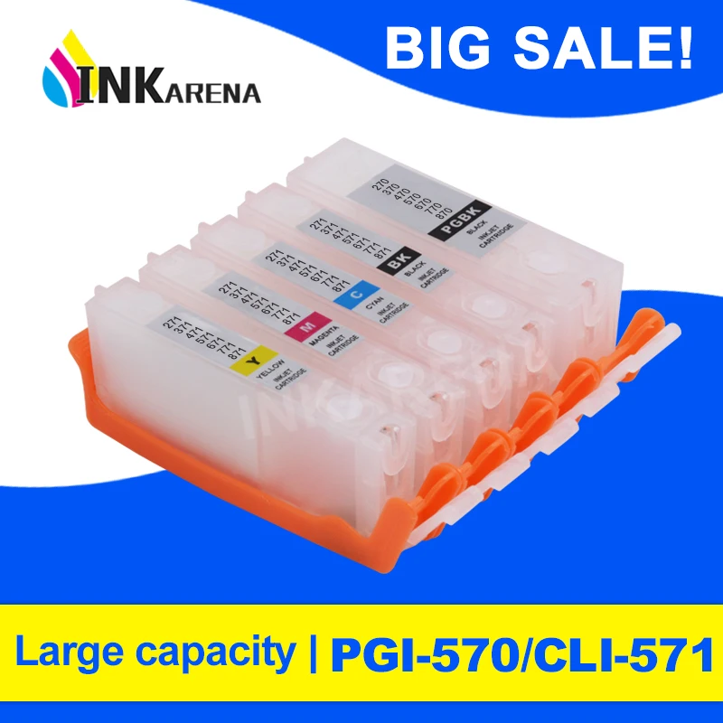 INKARENA PGI-570 CLI-571 XL принтер маркерные чернильные картриджи для Canon PGI570 CLI571 PIXMA TS8052 TS8053
