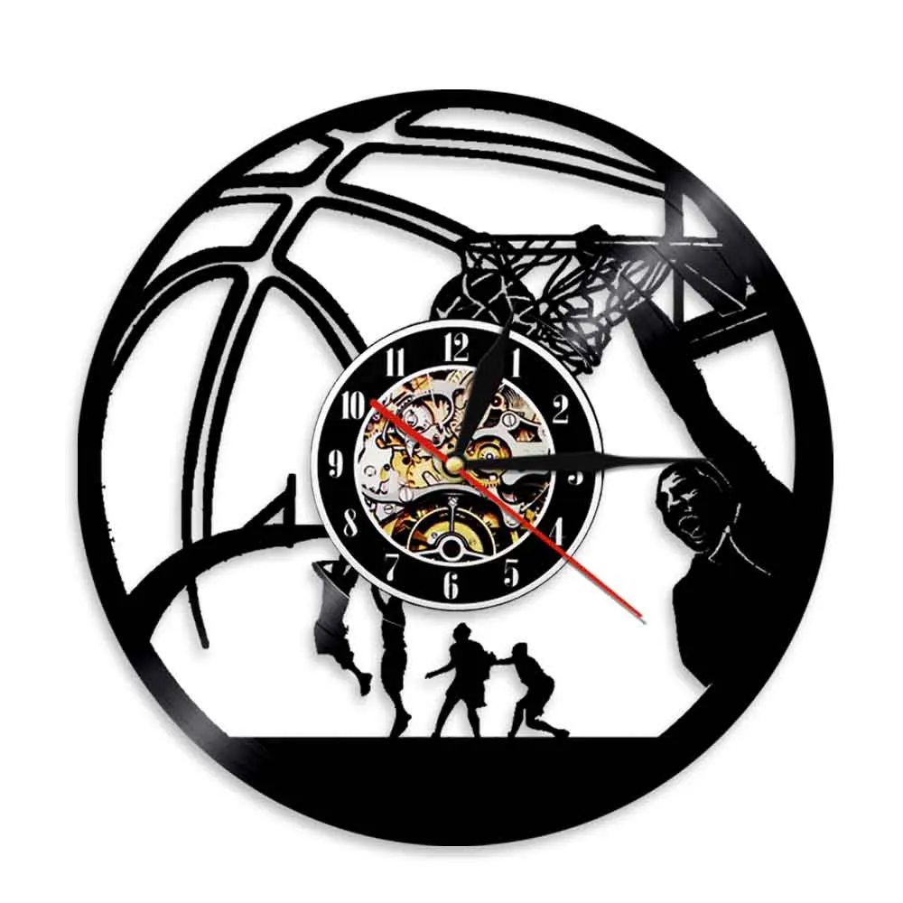 Баскетбольный плеер Slam Dunk настенные часы с виниловой пластиной для одной руки