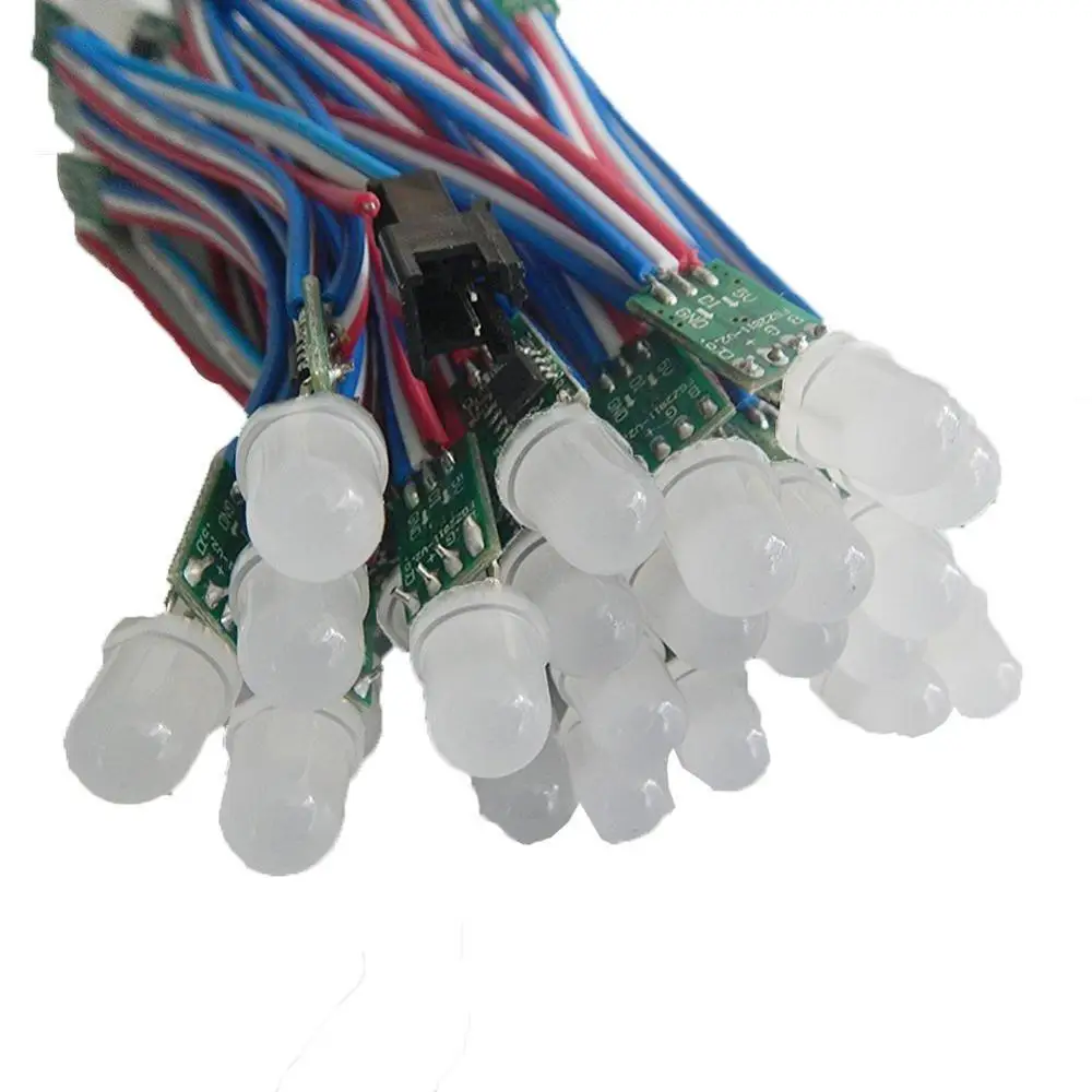 50 шт. WS2811 12 мм пиксели струнный свет индивидуально Addressable RGB полноцветный цифровой