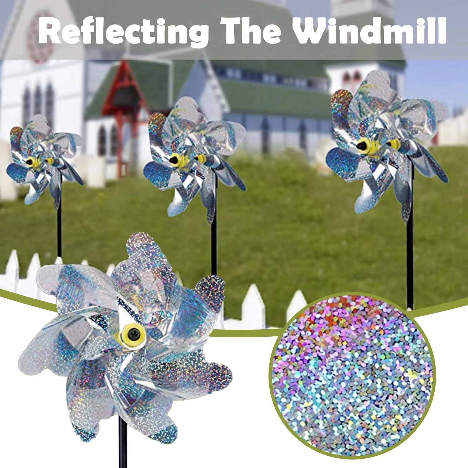 

10pc Windmill Bird Repelling Laser Reflective Children's Toy Balcony Garden Bird Guard Farmland Bird Scavenger Artifact c50