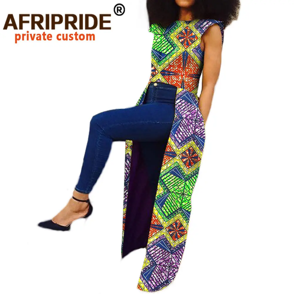 2020 африканская одежда для женщин AFRIPRIDE private custom без рукавов длинное пальто до