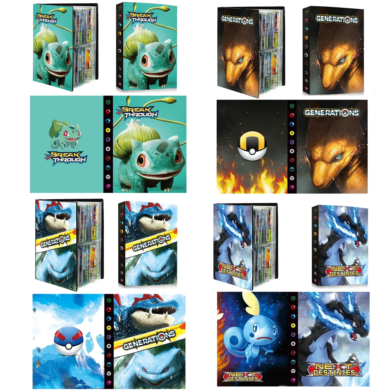 Альбом-держатель для игрушек коллекция 240 новый узор карты Pokemon альбом книга