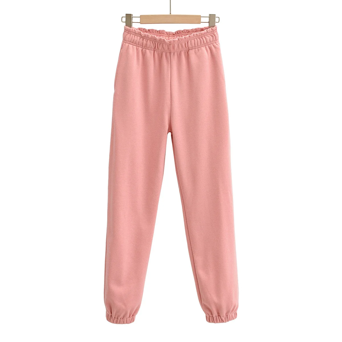 

High waist sweatpants women baggy pants korean casual pants women vintage trousers solid pink sweatpants bud waist pants black