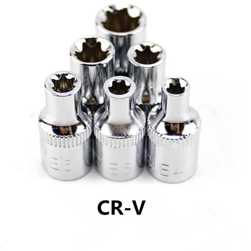 Большая стрела 6 шт 1/4 дюйма (6 3 мм) Torx Star Bit Female E Socket Set E4 E5 E6 E7 E8 E10|Гаечный ключ| |
