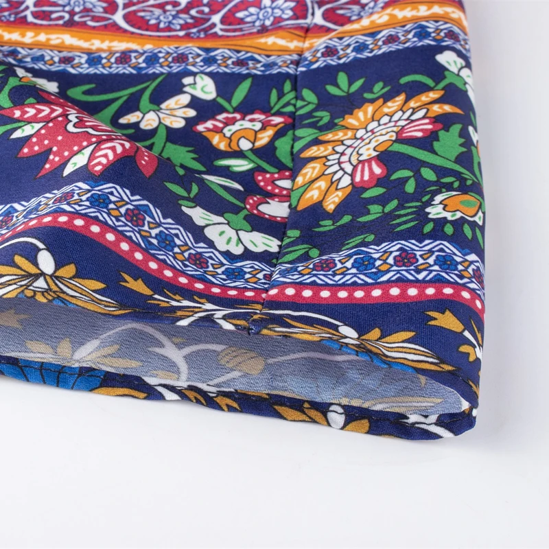 

Summer Ladies Beach Tunic Cover-Up Strappy Short Sleeve Boho Floral Satin Long Dress Robe Women's Clothing with Free Shipping