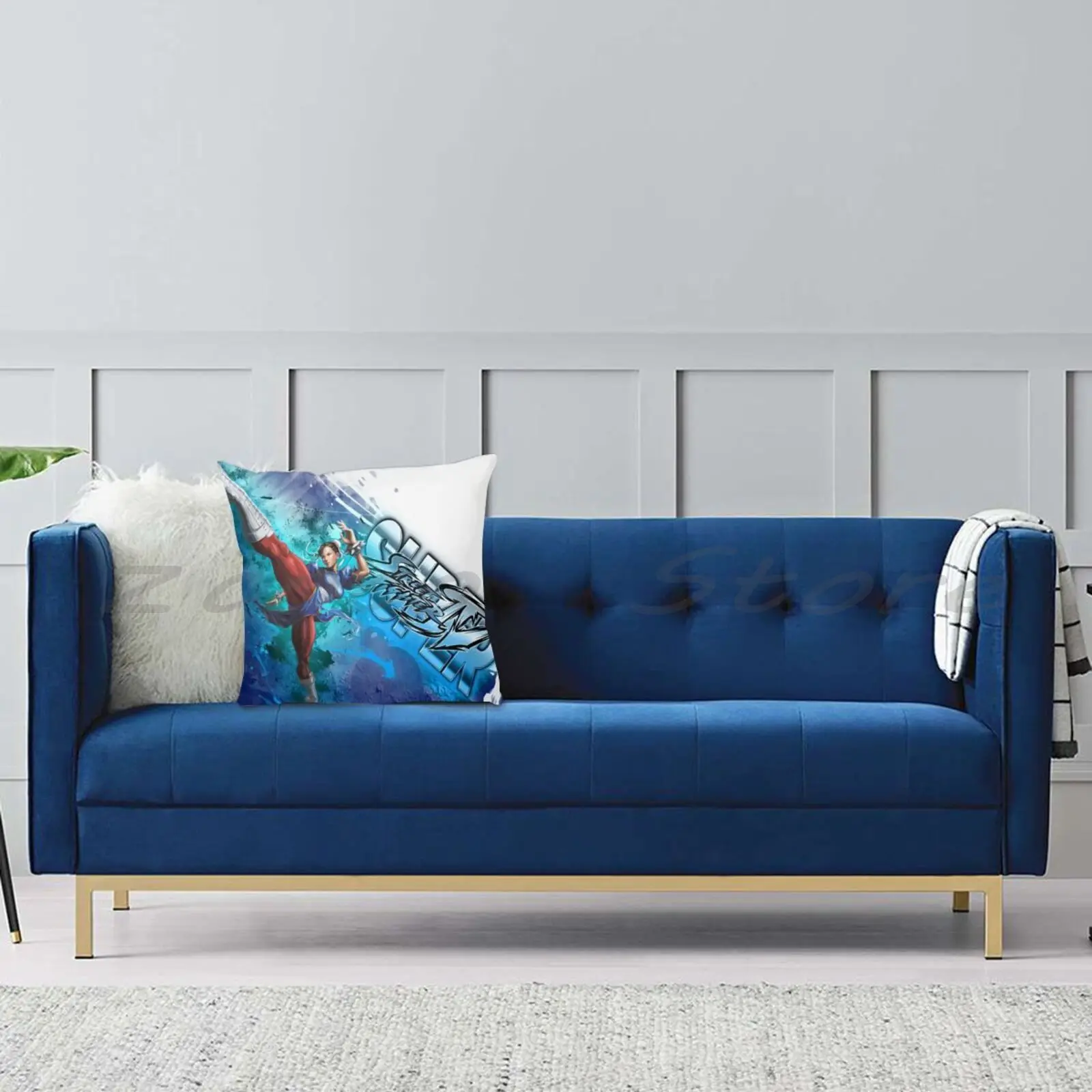 Наволочка Chun Li Super 4-гранж из хлопка и льна наволочка с надписью плюшевый помпон 4