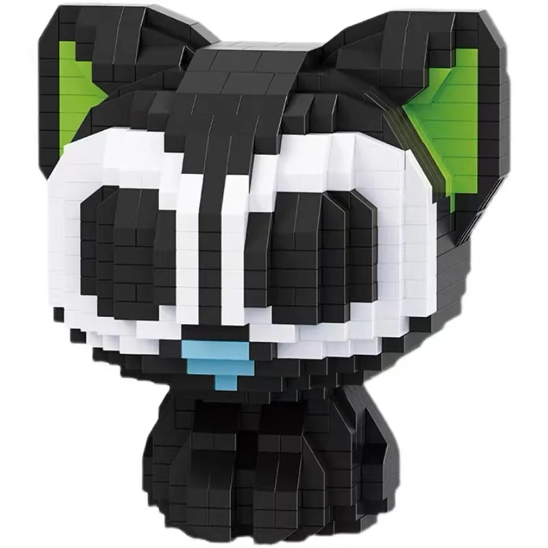 

Идея, "большие глаза", "Черная кошка", милая мультяшная животная, монстр, питомец, "сделай сам", мини-алмазные строительные блоки, кирпичи, игру...