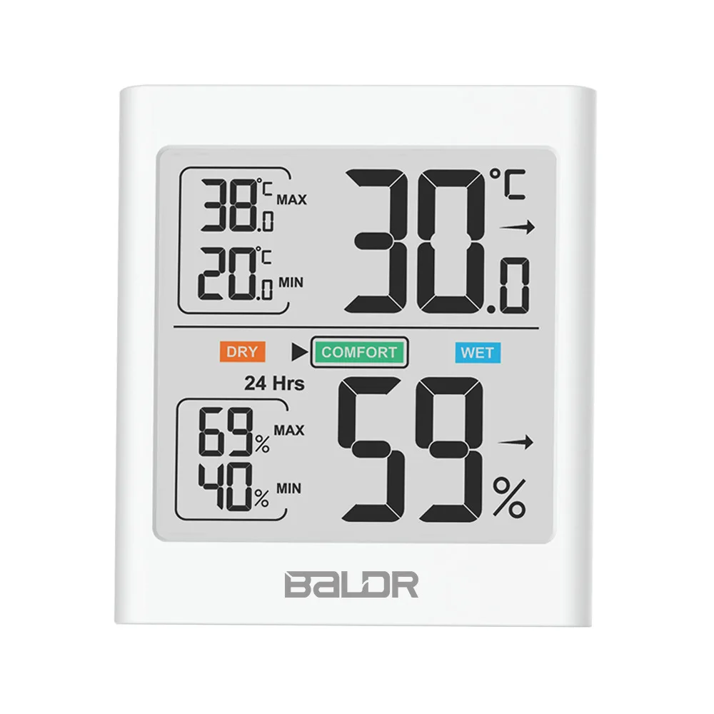 

Digital LCD Display Indoor Thermometer Hygrometer Thermo-hygrometer with Smart Backlight Meter Weather Station Tester