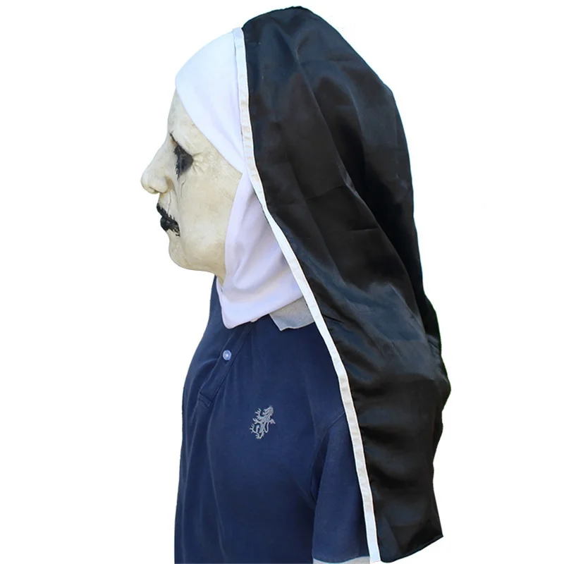 Новинка ужасная маска монахини Косплей валак страшные латексные маски с шарфом