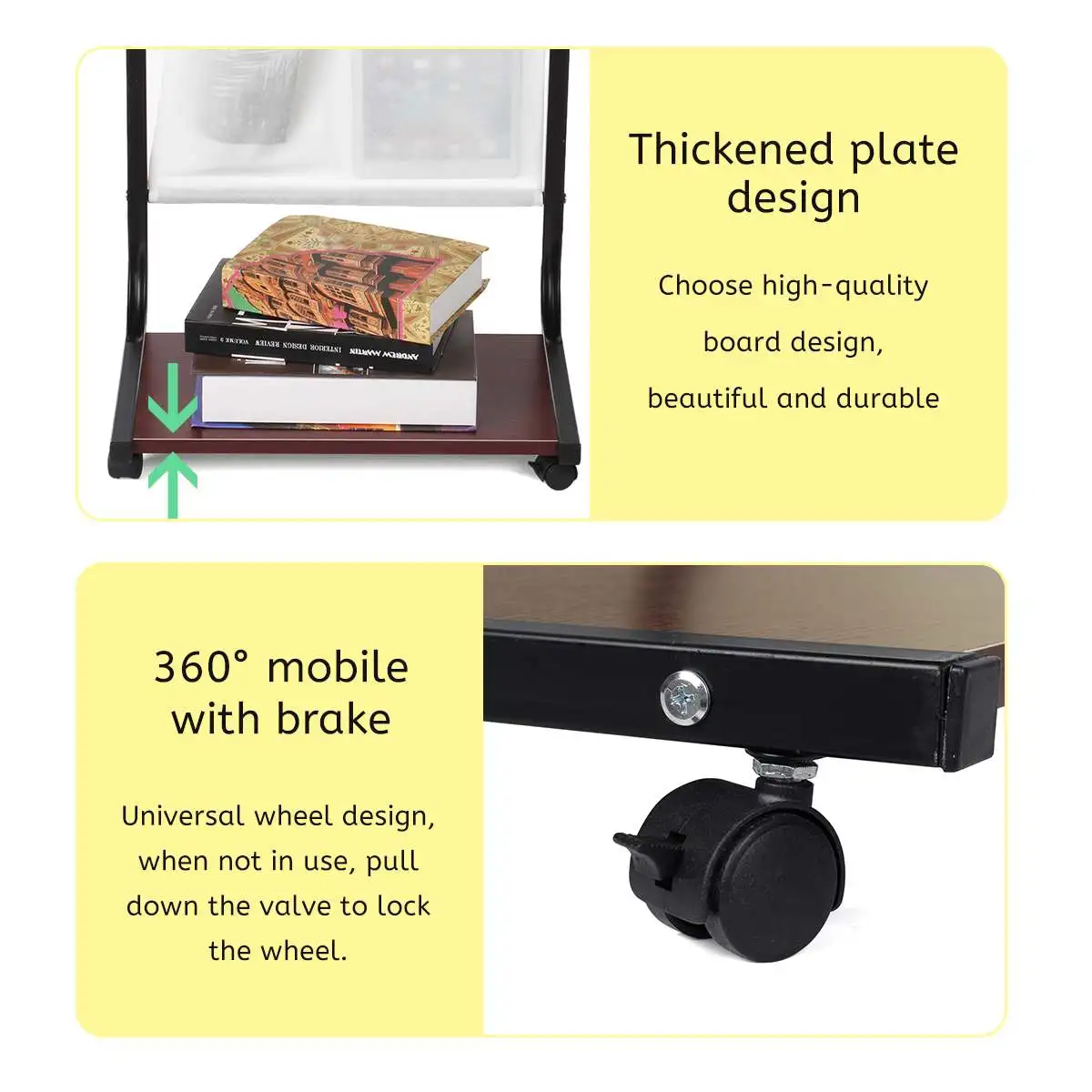 

Adjustable Computer Table 67x25cm Natural Walnut Laptop Desk Rotate Laptop Table Stand For Bed Study Table Standing Office Desks