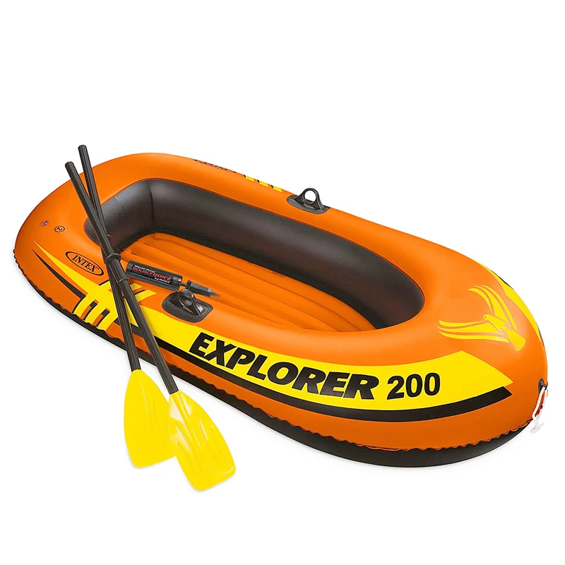 

Explorer 200, 2 Person Inflatable Boat Set 58331 with French Oars and Mini Air Pump