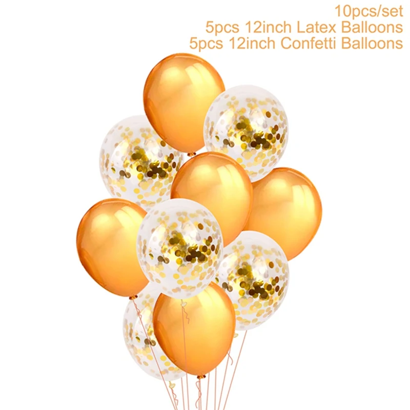 Gold Balloons Set Huiran воздушные шары с днем рождения, розовое золото, баллоны с цифрами, баллоны на 18 дней рождения, праздничные украшения для детей и взрослых, 18 дней рождения - Цвет: Gold Balloons Set