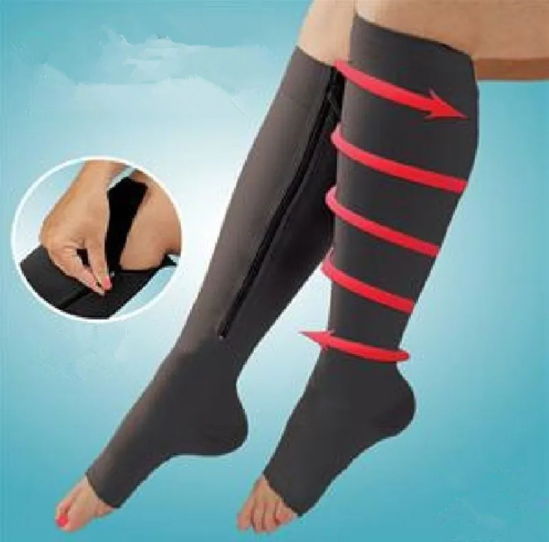 1 пара компрессионных носков женские облегающие Компрессионные носки на молнии