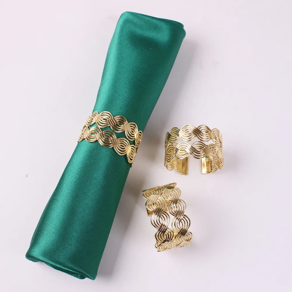 

12PCS/Metal Woven Figure 8 Napkin Ring Wave Shape Napkin Ring Table Decoration Napkin Holder Party Table Napkin Ring