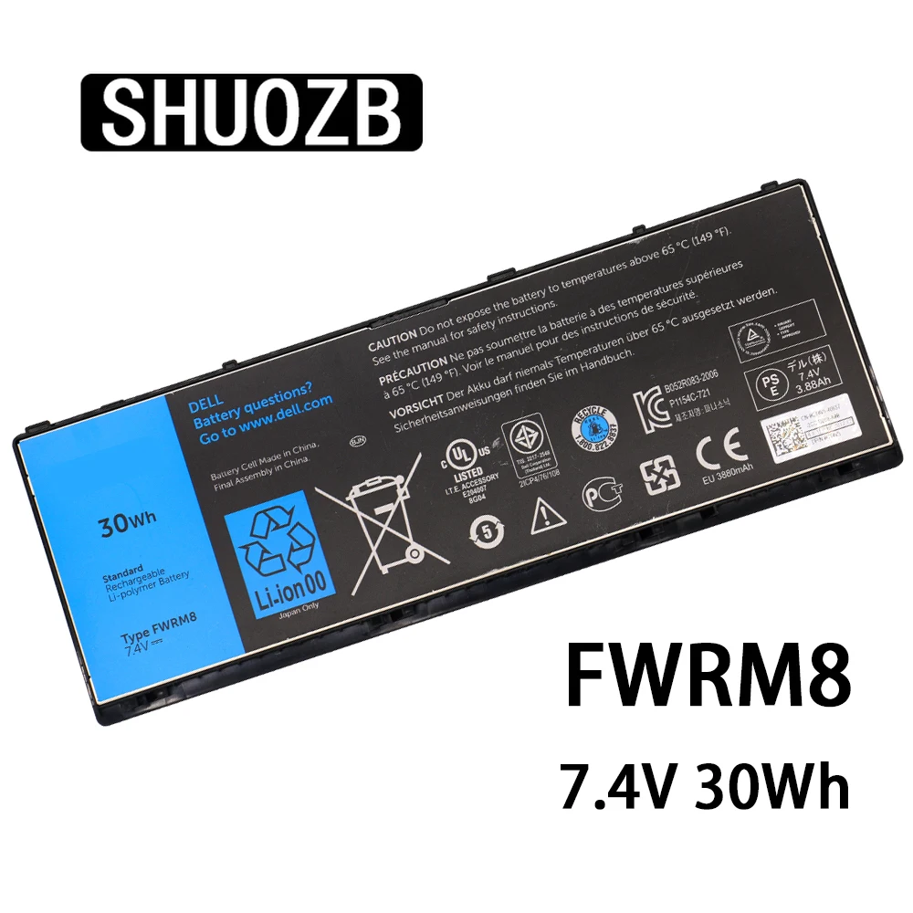 SHUOZB 30 Вт/ч 7 4 В FWRM8 PPNPH Аккумулятор для ноутбука Dell Latitude 10 ST2 ST2e YCFRN KY1TV C1H8N 1XP35 312-1412