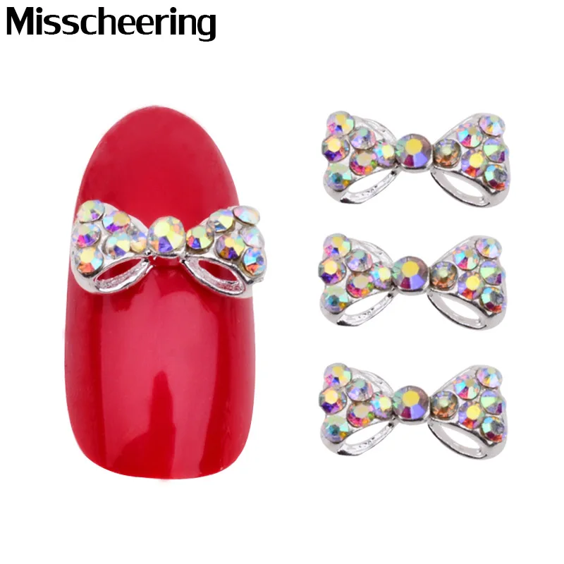 Галстук бабочка из металлического сплава 10 шт.|nail art decorations|nail supplies3d alloy |