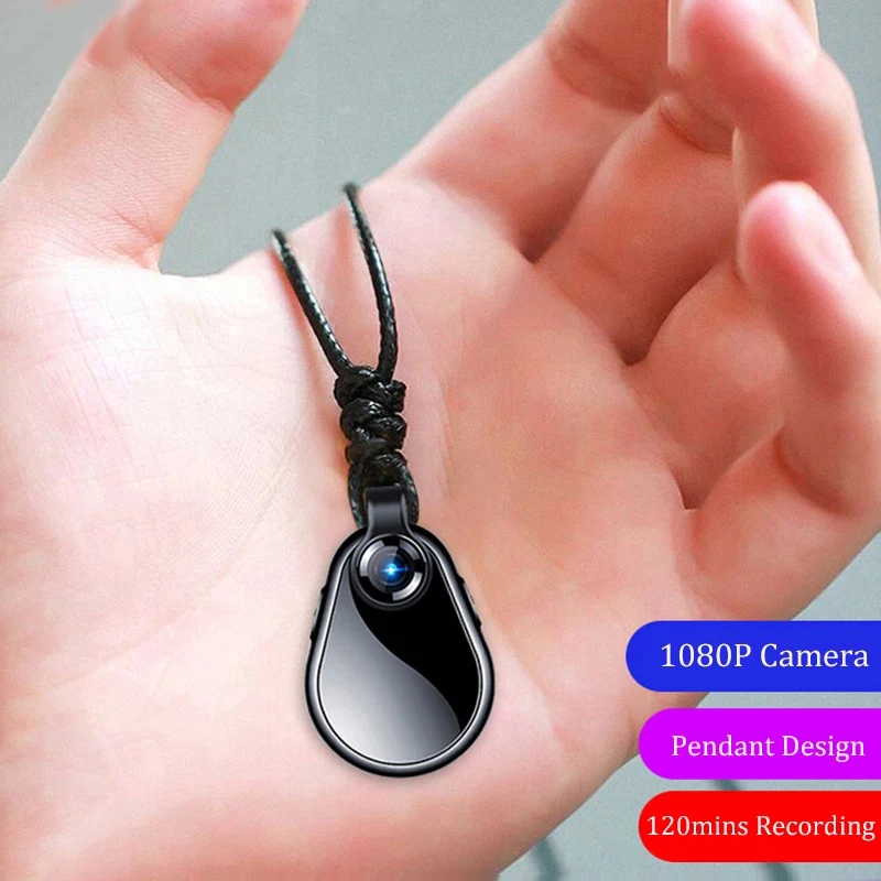 

Small 1080P Micro Cam Secret Wearable Mini Camera Espia Video Voice Recorder Body Cam Sport Clip Necklace Support Hidden TF Card