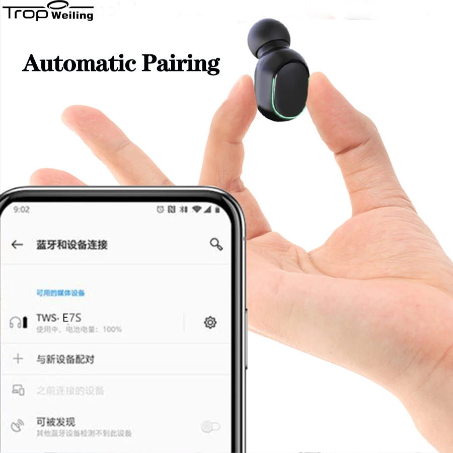 Беспроводные Tws наушники Trop Weiling Bluetooth E7S Спортивная гарнитура fone с двойным
