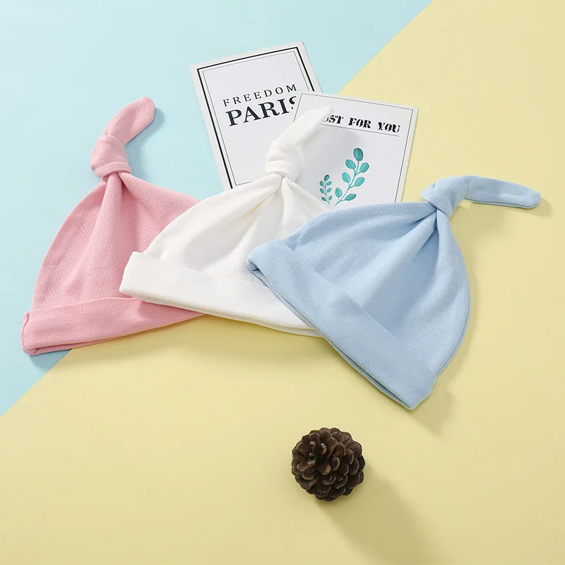 

2020 Natal Party Cute Baby Knot Cotton Hat Spring Autumn Toddler Beanies for Boys Girls Cap Winter Warm Solid Color Children Hat
