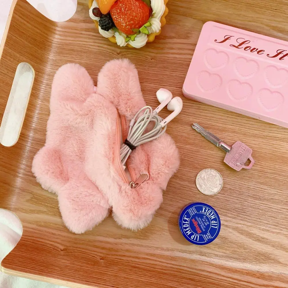 Bentoy Milkjoy Berber Fleece Plush Coin Purse Rabbit Money Bag Girl Cute Soft Mini Wallet Card Case Holder Kids Gift Storage bag | Багаж и