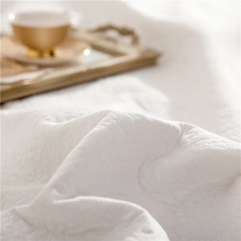 New 1pc 245x245cm and 245x265cm gray white cotton Bedspread and 2pcs pillowcase blanket Duvet Quilt bed cover