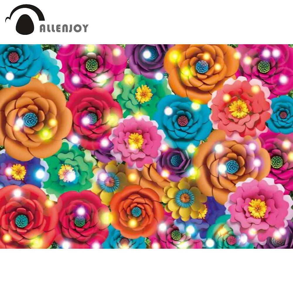 

Фон для фотографий день рождения, Мексиканский фестиваль, вечеринка Allenjoy, весенний светящийся горошек праздничный баннер