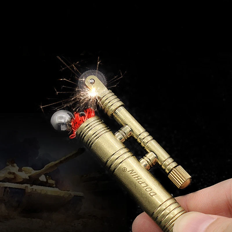 Перманентная Зажигалка Unusua компактная ветрозащитная металлическая кремневая