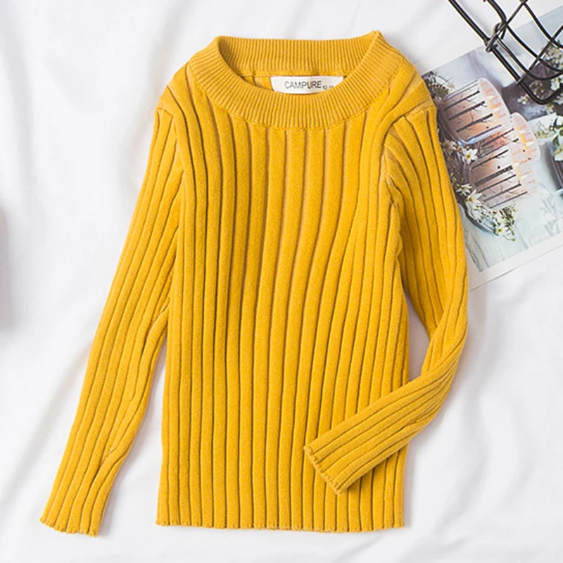 

Baby Girls Sweaters Autumn Winter Soft Cotton Boys Knitted Pullover Candy Color Kids Ribbed Sweater Children's Clothing Shirt