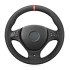 Черная замша красный маркер ручная сшивка, чтобы наушники не выскальзывали чехол рулевого колеса автомобиля для BMW M спортивные X5 E70 M50d X6 E71 X5 м X6 м E71