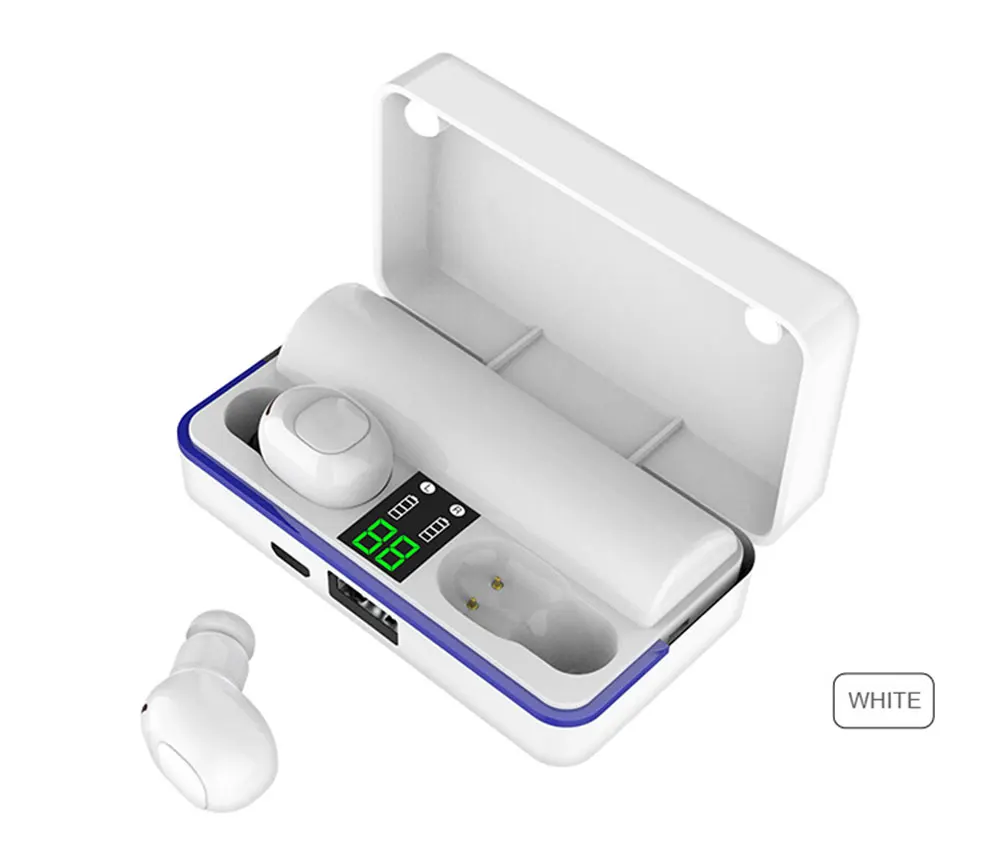 W12, TWS, Bluetooth 5,0, беспроводная гарнитура, наушники, мини наушники, HIFI звук, наушники в ухо, 1800 мАч, Powerbank с микрофоном для телефона