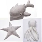Плюшевые игрушки, Белый кит, осьминог, морская звезда, мягкая подушка, кукла, горячие стили, плюшевые игрушки для детей, детские игрушки, подарок