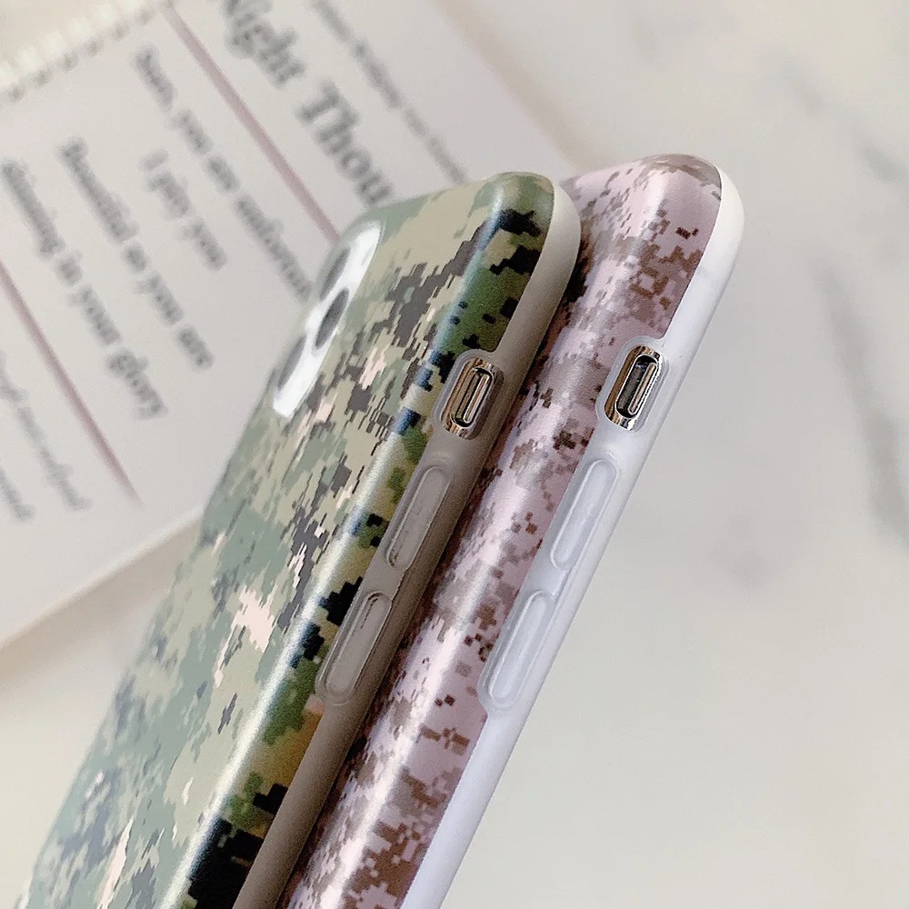 Ретро военный зеленый камуфляжный чехол для телефона iPhone 11 Pro Max XR X XS 7 8 6 Plus мягкий