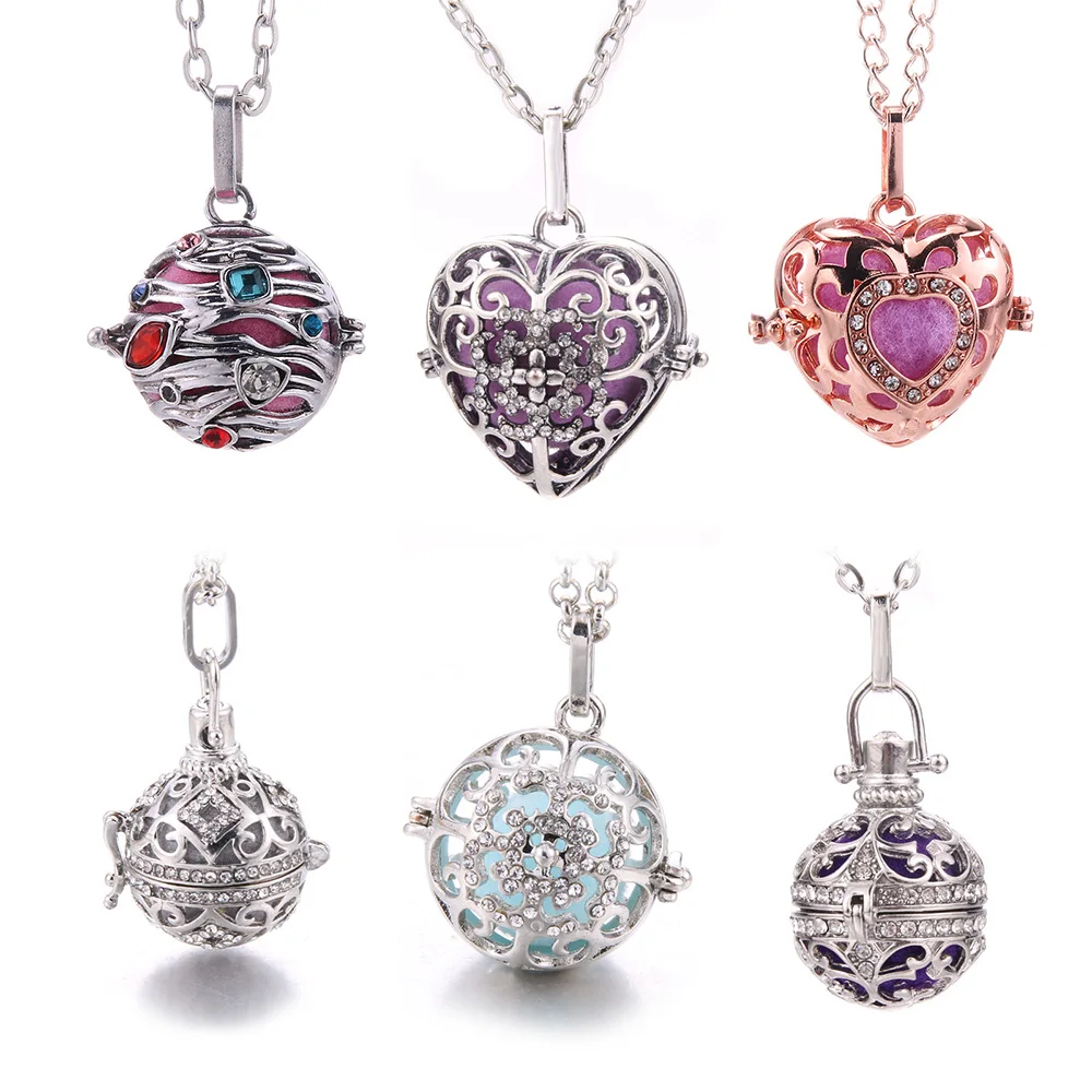 

Mexico Chime Music Angel Ball Caller Locket Pendant Crystal Pregnancy Necklace Aromatherapy Essential Oil Diffuser Accessories