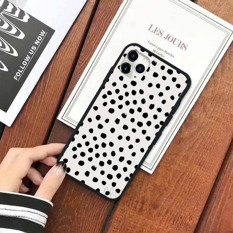 

Polka dots Art Silver Star pattern luxury protective Phone Case shell for iPhone 11 12 pro XS MAX 8 7 6 6S Plus X 5S SE 2020 XR