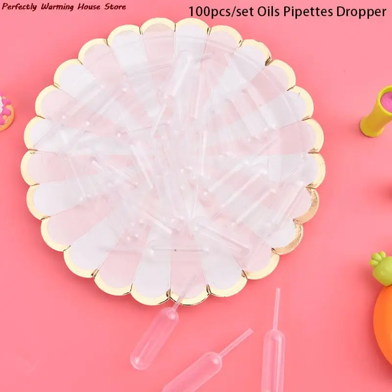 

100pcs 4ml Plastic Disposable Squeeze Transfer Oils Pipettes Dropper Cupcake DIY