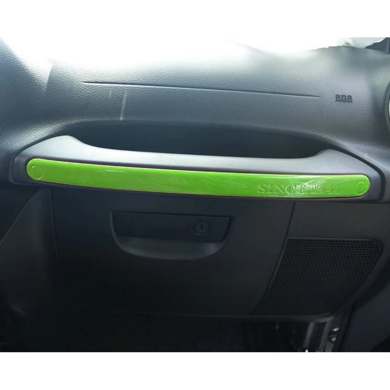 

(Green 18Pcs) Car Decoration Steering Wheel & Center Console Air Outlet Trim for Jeep Wrangler JK JKU 2011-18