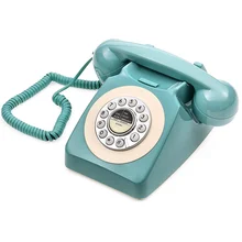 Corded Retro Phone 1960s Retro Dial Phone Classic Landline Phones With Redial Button Vintage Corded Telephone for Home Decor