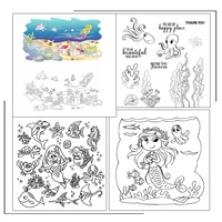 mermaid ocean octopus clear stamps scrapbooking crafts decorate photo album embossing cards making clear stamps new