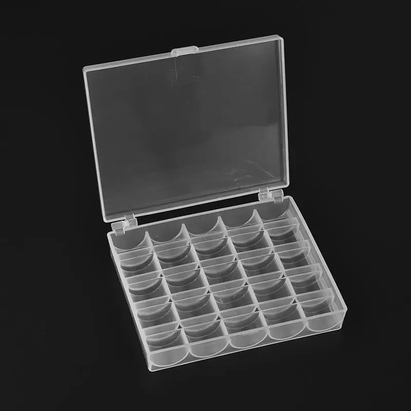 25Pcs/Set Bobbins Box Set Sewing Machine Spools Colorful Plastic Metal and Case Storage Equipment Tools Accessories | Дом и сад