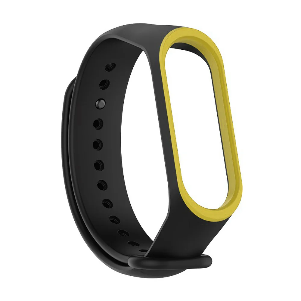 Мягкий спортивный браслет для xiaomi mi Band 3 4 ремешок для часов Силиконовый ремешок для xiaomi mi band 3 4 браслет mi band 4 3 ремешок - Цвет ремешка: black yellow