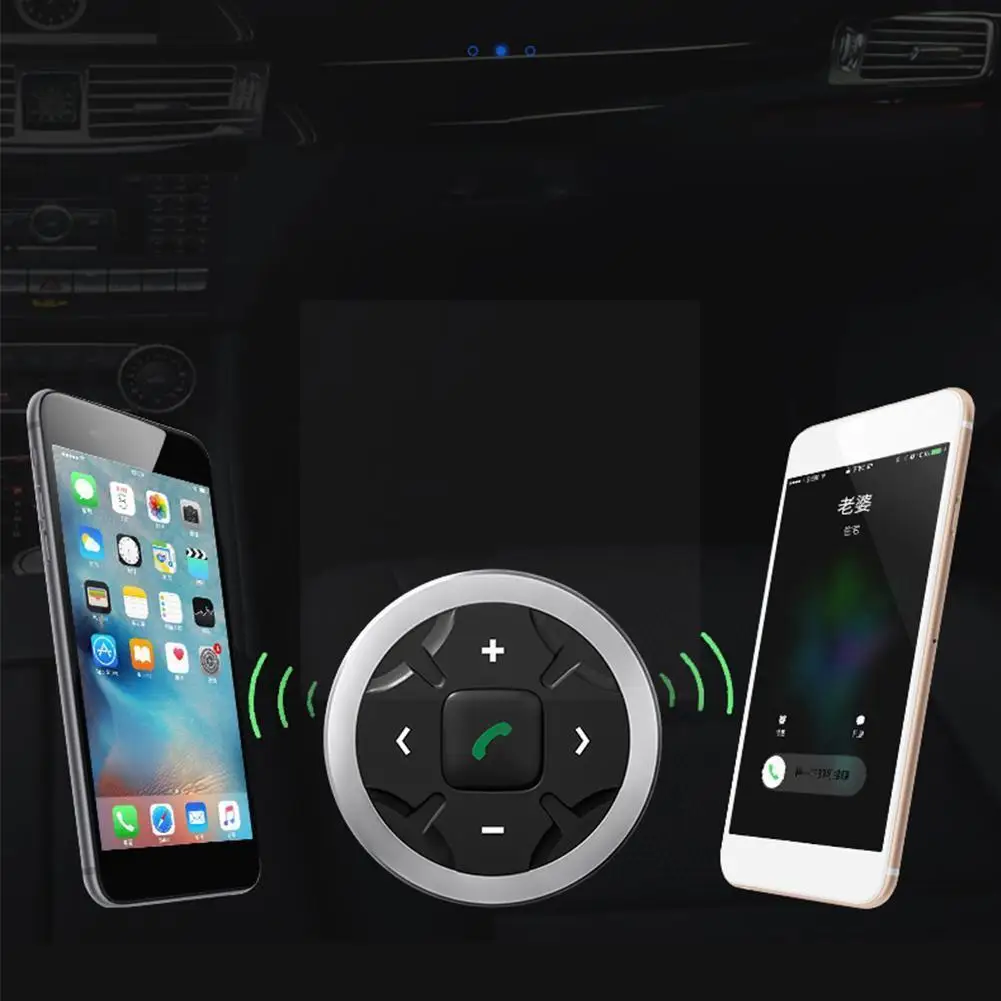 

Car Steering Wheel Wireless Bluetooth-compatible Remote Music Receiver Electronic Accessories Car Safe Control Driving C9U1