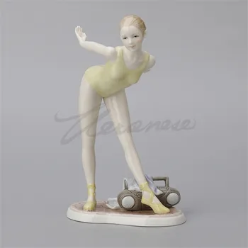 WU CHEN LONG Ballet Girls Art Sculpture Ballerina Figurines Lady Figure Statue Ceramic Craft Home Decor Interior Showpiece R5131