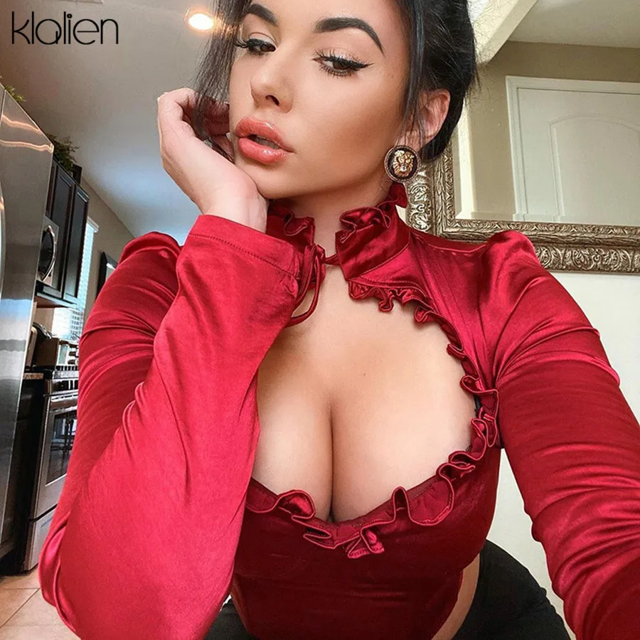 Женский тонкий укороченный топ kalien вечерние топы с вырезами в виде листьев