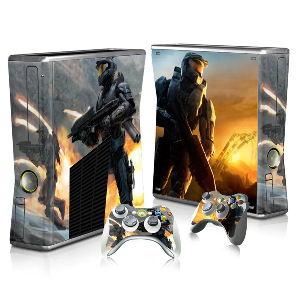Виниловая наклейка для Xbox 360 Slim консоли и 2 контроллера | Электроника